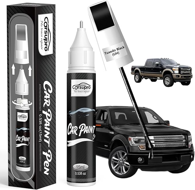 Tuxedo Black(UH) for Ford Touch Up Paint Pen, 2 in 1 Car Scratch Remover with Pen Tip and Brush, Precise Color Match for Car Paint Scratch Repair, Quickly and Easily Fix Chips and Nicks