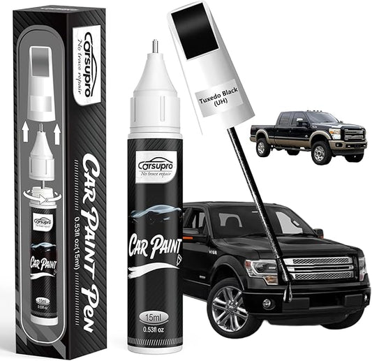 Tuxedo Black(UH) for Ford Touch Up Paint Pen, 2 in 1 Car Scratch Remover with Pen Tip and Brush, Precise Color Match for Car Paint Scratch Repair, Quickly and Easily Fix Chips and Nicks