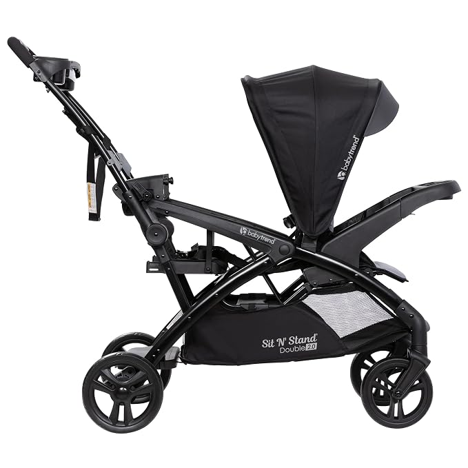 Baby Trend Infant and Toddler Double Stroller & Car Seat Combo, 2 Pc Set, Stormy - Lightweight and Compact Travel Stroller and Carseat Tandem for Babies, Infants, and Toddlers