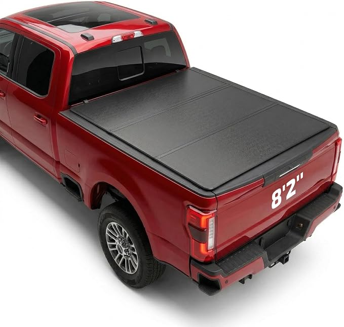 BDFHYK Hard Tri-Fold Tonneau Cover for Ford F-250 F-350 Super Duty 1999-2026 8.2 FT Long Bed, Waterproof Low Profile Truck Bed Cover with Anti-Theft Lock, Easy Install for Camping and Work Trucks