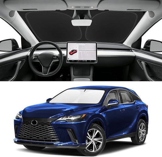 Custom Fit Windshield Sun Shade for Lexus RX 2023-2026 RX 350, RX 350 F Sport, RX 350L, Blocks UV & Heat, Front Window Sunshade Accessories, Easy Fold & Store Keep Your Car Cooler
