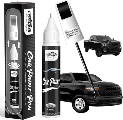 Diamond Black Crystal Pearl-Coat(PXJ/KXJ) for Ram Touch Up Paint Pen, 2 in 1 Car Scratch Remover with Pen Tip and Brush, Precise Color Match for Car Paint Scratch Repair, Quickly and Easily Fix Chips and Nicks