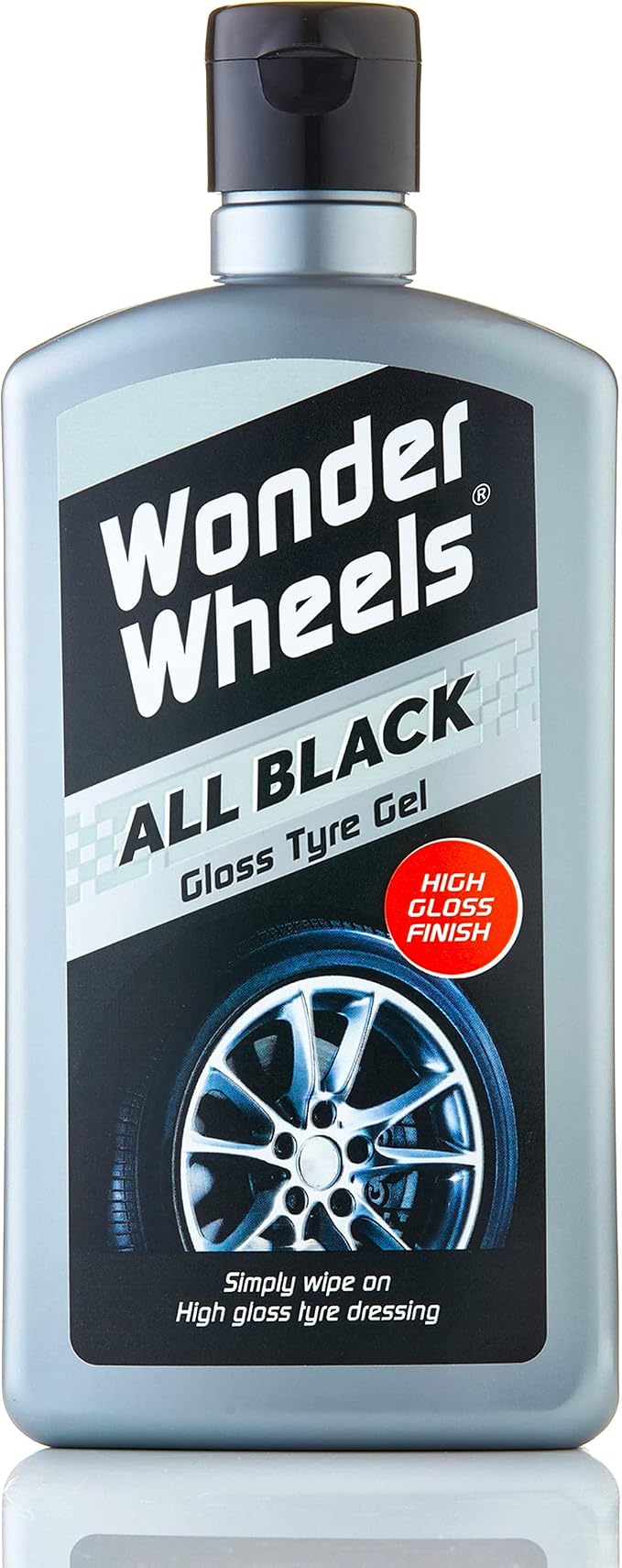 Wonder Wheels All Black Tire Shine Gel, 17 fl oz – High-Gloss Tire & Trim Dressing with UV Protection