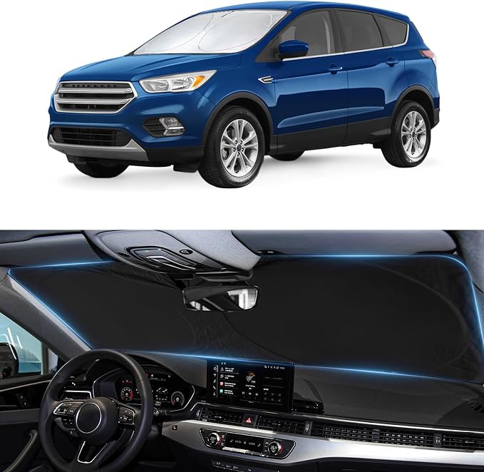 Sun Shade for Escape Windshield Sunshade Custom fit for 2013-2019 Ford Escape Car Accessories Foldable Front Window Cover Shield Visor Protector Keep Interior Cool