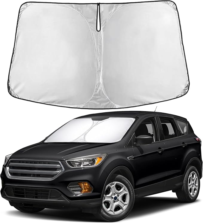 EcoNour Windshield Sunshade Compatible for Ford Escape 2013-2017 2018 2019, Sun Visor for Front Windshield & Window Sun Shade Cover, UV Heat Blocker & Protector, Car Accessories