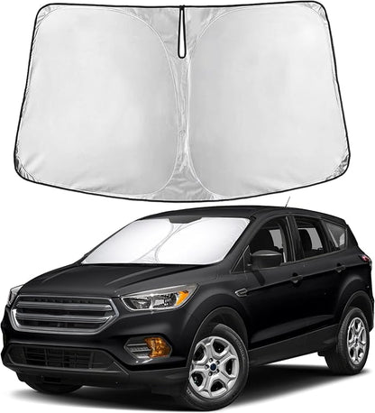 EcoNour Windshield Sunshade Compatible for Ford Escape 2013-2017 2018 2019, Sun Visor for Front Windshield & Window Sun Shade Cover, UV Heat Blocker & Protector, Car Accessories