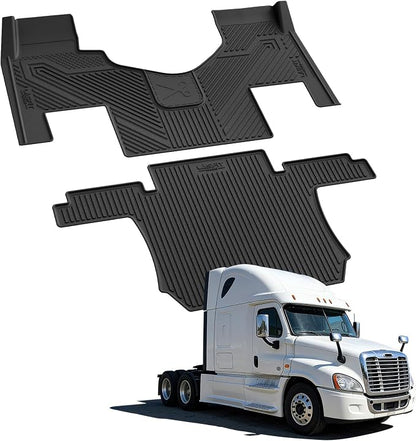 LASFIT Floor Mats for Freightliner Cascadia 2008-2017, All-Weather Protection TPE Car Liners for Freightliner Cascadia Accsessories, Black, Easy to Clean,Only Fit Sleeper Cab Not Fit Day Cab