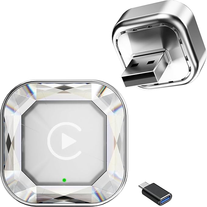 2026 2in1 Wireless CarPlay& Android Auto Adapter for iPhone& Android, Plug in Once Go Wireless Forever. Plug & Play CarPlay Dongle, Fast Auto-Connect, No Delay, USB A/USB-C Port