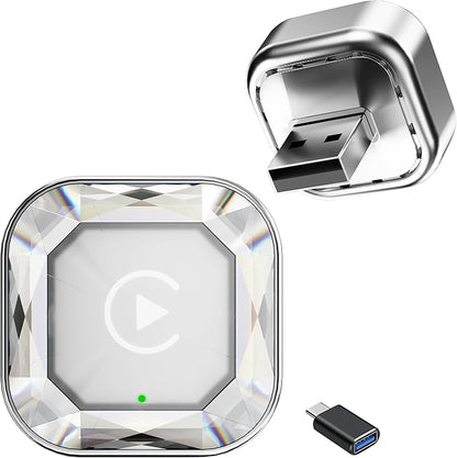 2026 2in1 Wireless CarPlay& Android Auto Adapter for iPhone& Android, Plug in Once Go Wireless Forever. Plug & Play CarPlay Dongle, Fast Auto-Connect, No Delay, USB A/USB-C Port