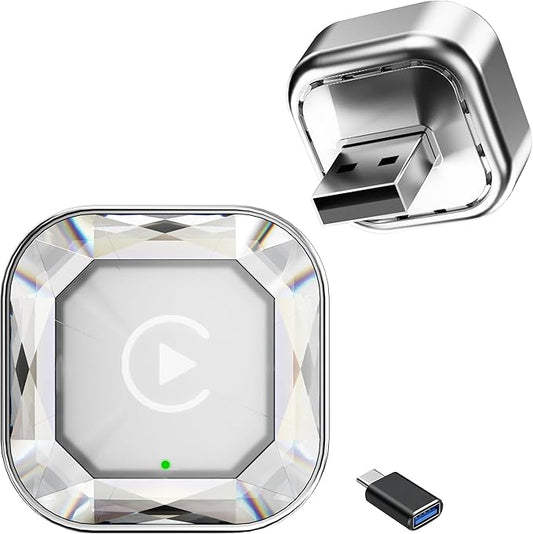 2026 2in1 Wireless CarPlay& Android Auto Adapter for iPhone& Android, Plug in Once Go Wireless Forever. Plug & Play CarPlay Dongle, Fast Auto-Connect, No Delay, USB A/USB-C Port