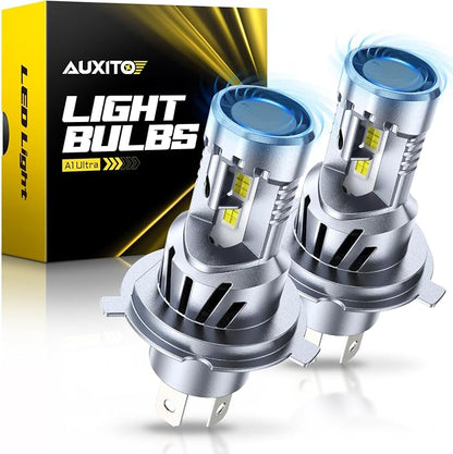 AUXITO H4 LED Bulb, 9003 Light Bulbs, 48000LM, 99% Vehicle Fit, Dual Turbo Cooling Fan, Plug N Play, 3MIN Installation, 20Year+ Lifespan