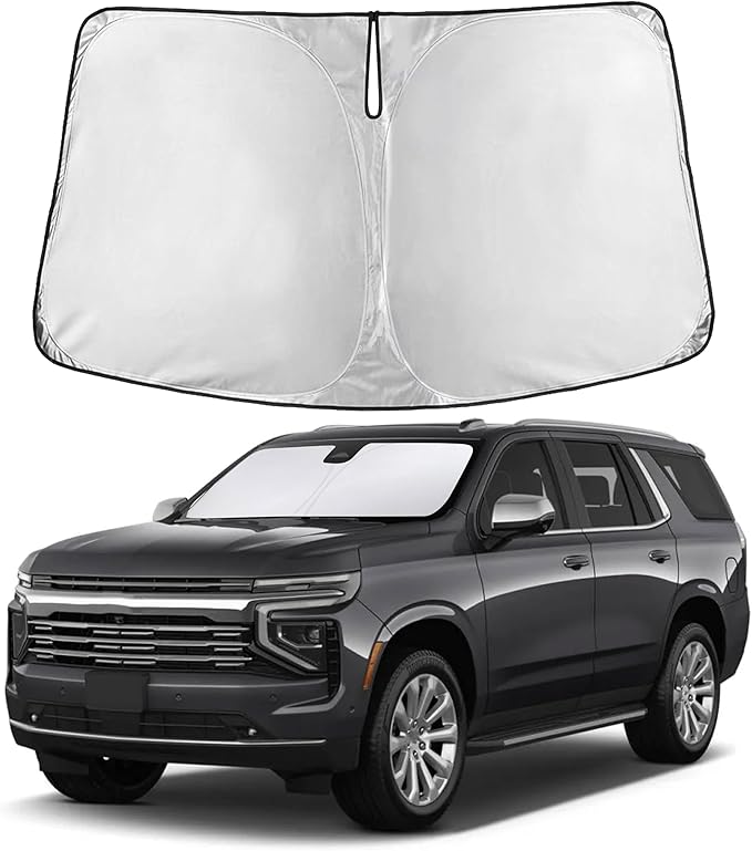 EcoNour Windshield Sunshade Compatible for Chevrolet Tahoe 2021-2024 2025 2026, Sun Visor for Front Windshield & Window Sun Shade Cover, UV Heat Blocker & Protector, Car Accessories