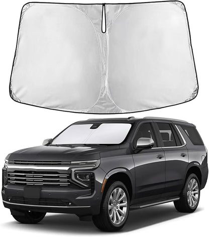 EcoNour Windshield Sunshade Compatible for Chevrolet Tahoe 2021-2024 2025 2026, Sun Visor for Front Windshield & Window Sun Shade Cover, UV Heat Blocker & Protector, Car Accessories