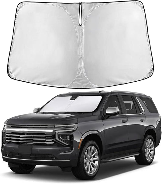 EcoNour Windshield Sunshade Compatible for Chevrolet Tahoe 2021-2024 2025 2026, Sun Visor for Front Windshield & Window Sun Shade Cover, UV Heat Blocker & Protector, Car Accessories