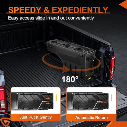 GEARLAST Truck Bed Storage Box Fit for Ford F-250/350 Super Duty 2017-2025 Passenger Side,Right Toolboxs SwingCase