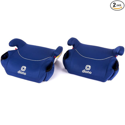 Diono Solana, No Latch, Pack of 2 Backless Booster Car Seats, Lightweight, Machine Washable Covers, Cup Holders, Blue