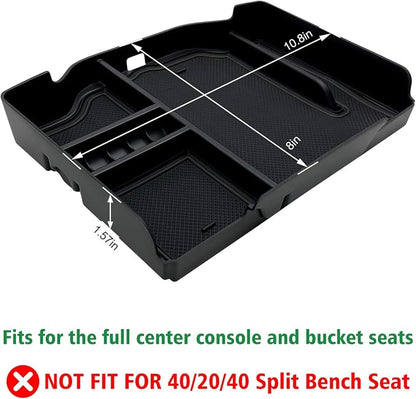 Center Console Organizer fit for Dodge RAM 1500 2500 3500 2026 2025 2024 2023 2022-2019 Accessories Interior Storage Box Armrest Storage Tray (Black) NOT FIT for 40/20/40 Split Bench Seat.