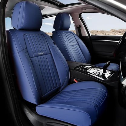 Coverado Car Seat Covers Front Seats, Seat Covers for Cars, Car Seat Protector, 2-Pack Car Seat Cushion Nappa Leather, Waterproof Seat Covers Carseat Cover Universal Fit for Most Cars Trucks(Blue)