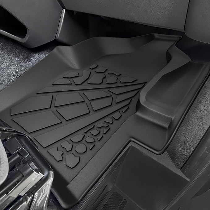 KARPAL Floor Mats for 2020-2026 Ford Transit/E-Transit with Vinyl Flooring (No Transit Connect), Custom Fit TPE All Weather Ford Transit Accessories Front Floor Liner