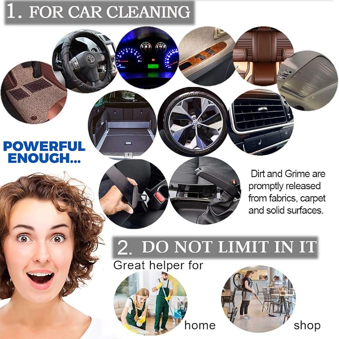 Car Cleaning Kit, Car Cleaning Gun, Car interior Cleaner, Pneumatic Car Wash Gun Spray Gun, Car Detailing Kit, Dust Remover/Upholstery Cleaner, Car Care Essentials (1/4'' NPT Air Plug)