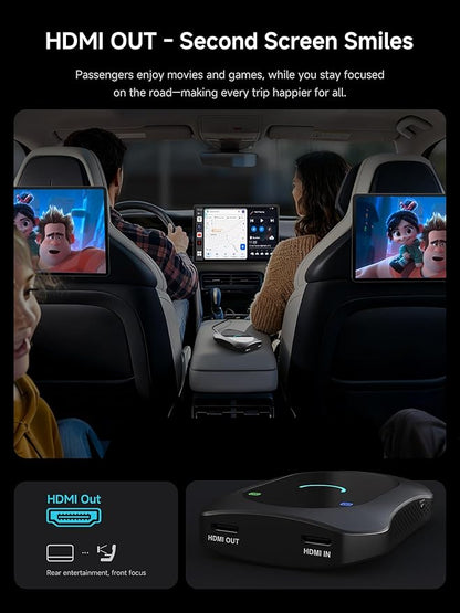 Magic AI Box, Wireless CarPlay/Android Auto Adapter, Car Video Box Supports for Netflix/YouTube/TikTok/TF Card, DriveChat AI Smart Box with GPS/Dual Bluetooth