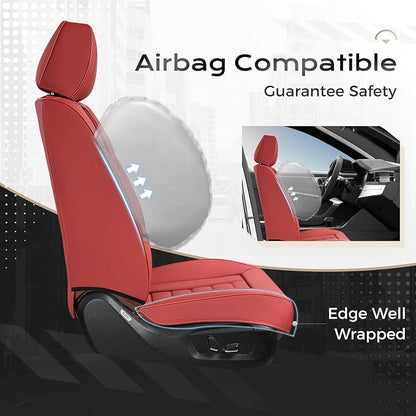 Coverado Car Seat Covers Full Set, Seat Covers for Cars, Front Seat Covers and Back Seat Cover Waterproof Leather Automotive Seat Cover, Universal Car Interior Protectors Cushion for Most Cars