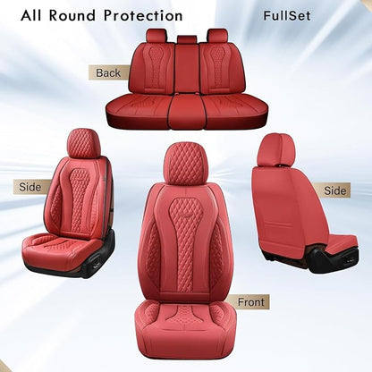 Coverado Red Seat Covers, Car Seat Covers Front Seats, Driver Car Seat Cover, Waterproof Car Seat Covers, Car Seat Cushion, Front Auto Seat Covers, Car Seat Protector Universal Fit Most Cars