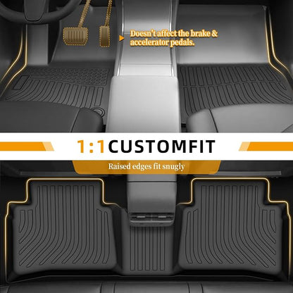 Floor Mats for Toyota Prius 2016 2017 2018 2019 2020 2021 2022(NOT for Prius c or Prius v), Front Rear Mats & Cargo Liner, TPE Non-Slip Waterproof Summer Winter Car Accessories