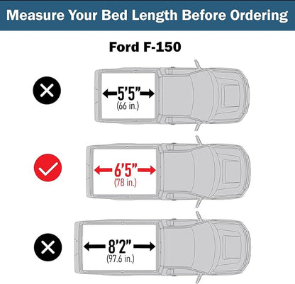 Soft Tri-Fold Truck Bed Tonneau Cover Compatible with 2015-2026 Ford F-150 | 6.5' Bed (78") | CFST-017