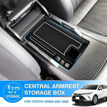 Autorder Center Console Organizer for 2021-2024 Toyota Venza Accessories Armrest Storage Box Secondary Insert Tray with 2 Color Mats