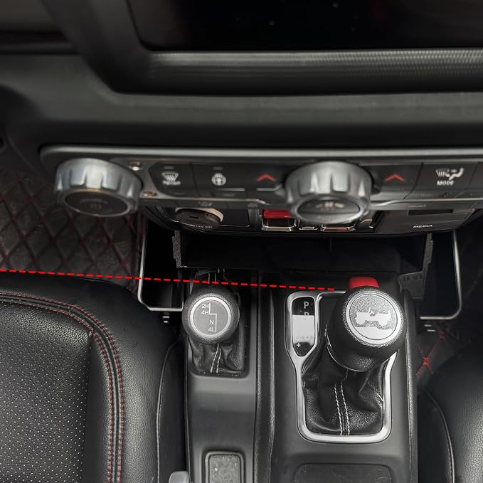 JVMA 4 Hooks Center Console Organizer Gear Shift Tray 3 PCS All Lined | for Jeep Wrangler JL JLU 4xe 2026 2025-2018 & Jeep Gladiator JT 2026-2020 Rubicon Sahara Interior Accessories Upgrade Patent