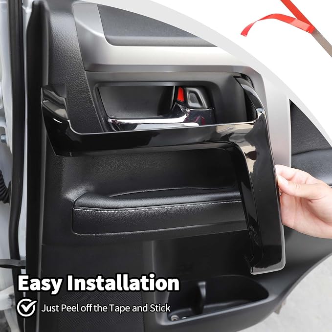 Voodonala for 4Runner Inner Door Handle Door Pull Cover Trim Decoration Garnish for Toyota 4Runner Interior Accessories 2010-2025+ 4pcs Black