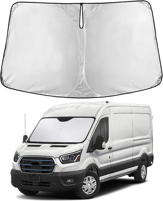 EcoNour Windshield Sunshade Compatible for Ford ETransit 2022-2024 2025 2026, Sun Visor for Front Windshield & Window Sun Shade Cover, UV Heat Blocker & Protector, Car Accessories