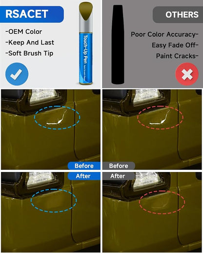 Touch Up Paint Compatible with Jeep Exact Match Touch Up Paint Car Scratch Repair (Rescue Green Metallic(PJR/EJR))