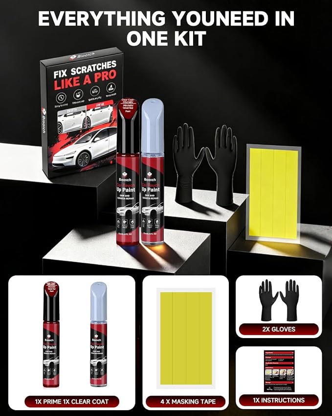 Velvet Red Pearl PRV/NRV for Jeep Touch Up Paint Kit[2K Clear Coat Included],Exact Color Match Touch Up Paint for Chip and Scratch Repair