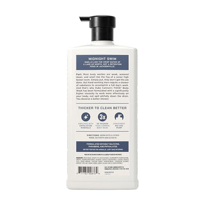 Duke Cannon Supply Co. THICK High Viscosity Body Wash for Men - 30 fl oz - Midnight Swim - Sandalwood + Lavender Scent - Mineral-Enriched, Cleansing Shower Gel