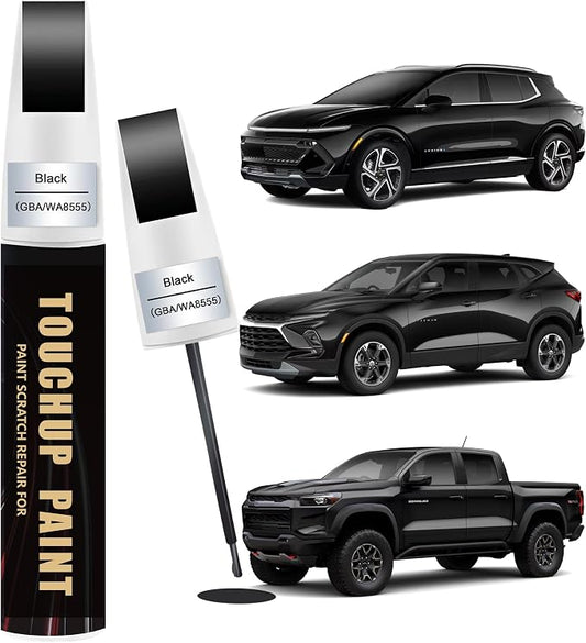 Black(GBA/WA8555) Car Paint Touch Up Pen Compatible with Chevy, 2-In-1 Color Accurate Touch Up Car Scratch Repair Paint Match Chevy Series Premium Automotive Scratch Remover for Nicks & Chips Repair