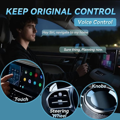 Mini Wireless CarPlay Adapter for Apple iPhone iOS 10+,No Delay & Fast, Plug & Play, Multi-User Seamless Connection for Convert Wired to Wireless Carplay Dongle for 2016+ Cars, USB-A/Type-C Port