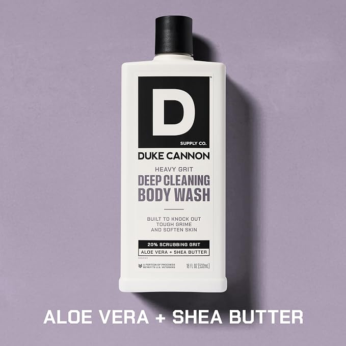Duke Cannon Heavy Grit Body Wash - Deep Cleaning, 18oz | Industrial Strength Formula for Men, Refreshing Scent, Tough on Dirt & Sweat, Clean Skin & Invigorating Cleanse