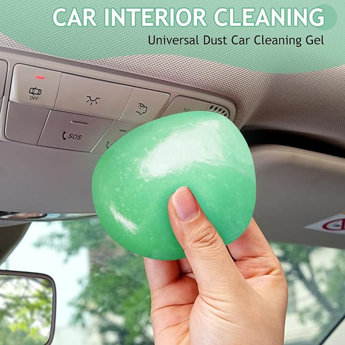 TeSabMi Car Cleaning Gel Car Cleaning Putty Car Putty Car Interior Cleaner Car Slime Car Detailing Kit Car Accessories Gifts for Men Women Stocking Stuffers Green