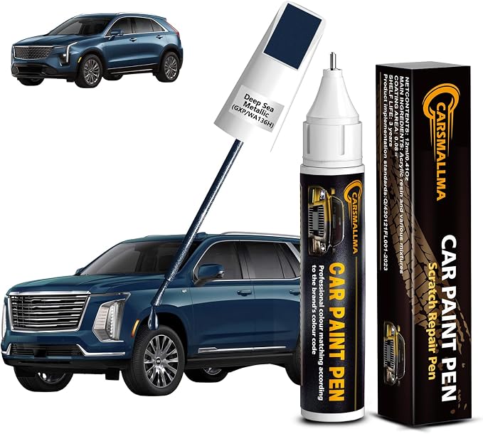 Deep Sea Metallic(GXP/WA136H) Car Touch Up Paint for Cadillac, Color Accurate Car Paint Scratch Repair Pen Kit Quick & Easy Fix Vehicle Chips and Automotive Nicks Scuff