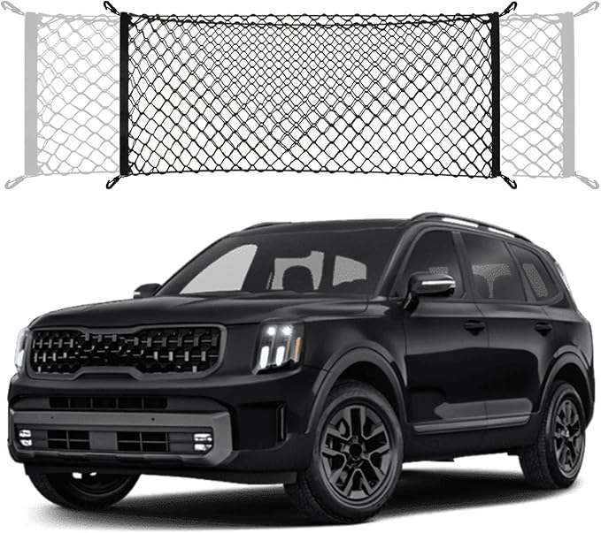 Envelope Style Trunk Cargo Net Compatible with KIA Telluride New 2026 2025 2024 2023 2022 2021 2020 Car Rear Nylon Mesh Tailgate Netting