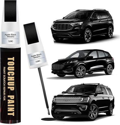 Agate Black Metallic(UM) Car Paint Touch Up Pen Compatible with Ford,2-In-1 Color Accurate Touch Up Car Scratch Repair Paint Exact Match Ford Series Automotive Scratch Remover for Nicks & Chips Repair