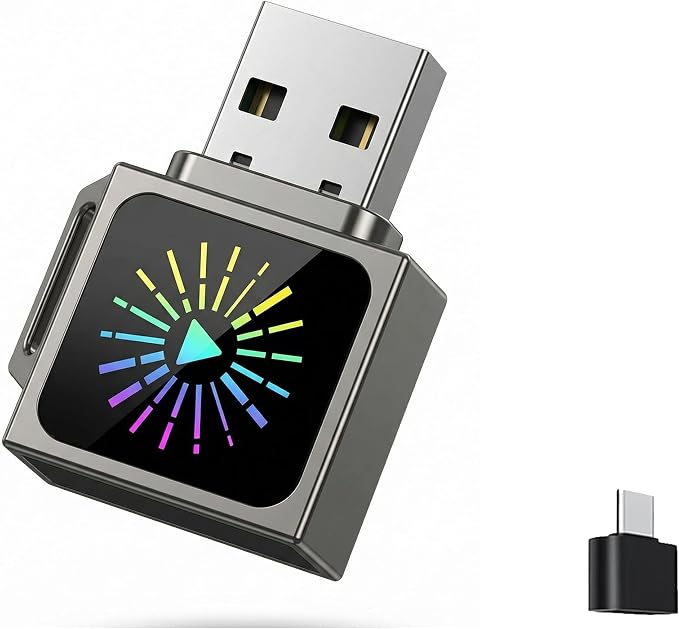 Wireless CarPlay Adapter & Wireless Android Auto Adapter 2-in-1, Requires Factory Wired CarPlay/Android Auto, WiFi 6, Mini Grey Metal Dongle, USB-A Plug & Play, iOS 10+ / Android 11+