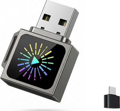 Wireless CarPlay Adapter & Wireless Android Auto Adapter 2-in-1, Requires Factory Wired CarPlay/Android Auto, WiFi 6, Mini Grey Metal Dongle, USB-A Plug & Play, iOS 10+ / Android 11+