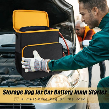 Storage Bag for Car Battery Jump Starter,Carry Case Compatible with DEWALT DXAEJ14 Digital Portable Power Station Air Compressor,Car Jump Starter Power Bank Bag
