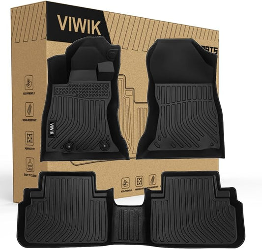 VIWIK Floor Mats Fit for Subaru Forester 2019-2024, Car Mats All Weather Protection Custom Full Set Floor Liners Include 1st and 2nd Row Front & Rear, Automotive Floor Mats TPE Black