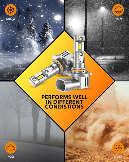 OXILAM 9005 LED Bulbs 40000LM Super Bright 900% Brighter, 3 Min Quick Install, 20 Years Lifespan, No Flicker, 99% Compatibility