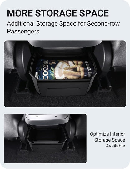 BASENOR 2017-2023 Tesla Model 3 Trash Can, Rear Center Console Organizer Tray, Backseat Storage Box with Lid Cover for Model 3 Interior Accessories(Not Fit 2024-2026 Model 3)