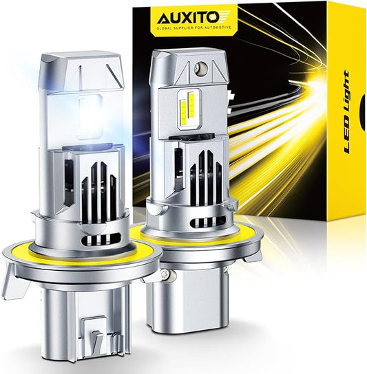 AUXITO 9008 H13 Bulbs, 900% Brighter 6500K White Illumination, Factory Halogen Size Match, Simple Plug and Play, 99% Vehicle Compatible, Pack of 2